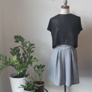 Vintage Navy and White Gingham Soft Short